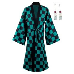 NewCosplay Demon Slayer Kamado Tanjirou Halloween Carnival Suit With Earrings Belt Cosplay Costume 19 NewCosplay Demon Slayer Kamado Tanjirou Halloween Carnival Suit With Earrings Belt Cosplay Costume