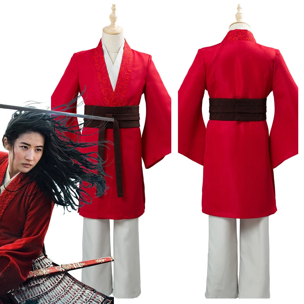 NewCosplay New Arrivals Movie Mulan 2020 Princess Hua Mulan Red Fancy Dress Chinese Han Fu Kids/Children Halloween Carnival Outfit Cosplay Costume 3 NewCosplay New Arrivals Movie Mulan 2020 Princess Hua Mulan Red Fancy Dress Chinese Han Fu Kids/Children Halloween Carnival Outfit Cosplay Costume