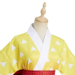 NewCosplay New Arrivals Demon Slayer Agatsuma Zenitsu Kimono Lolita Dress Outfits Halloween Carnival Suit Cosplay Costume