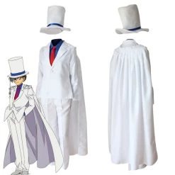 NewCosplay Detective Conan Kid The Phantom Thief Magic Kaito Kuroba Kaito Uniform Cosplay Costume