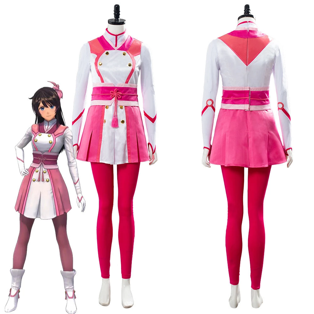 NewCosplay New Arrivals Sakura Wars Shin Sakura Taisen Sakura Amamiya Battle Uniform Set Cosplay Costume 3 NewCosplay New Arrivals Sakura Wars Shin Sakura Taisen Sakura Amamiya Battle Uniform Set Cosplay Costume