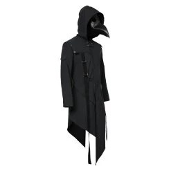 NewCosplay Plague Doctor Men Steampunk Gothic Hooded Jacket Coats Halloween Carnival Suit Cosplay Costume