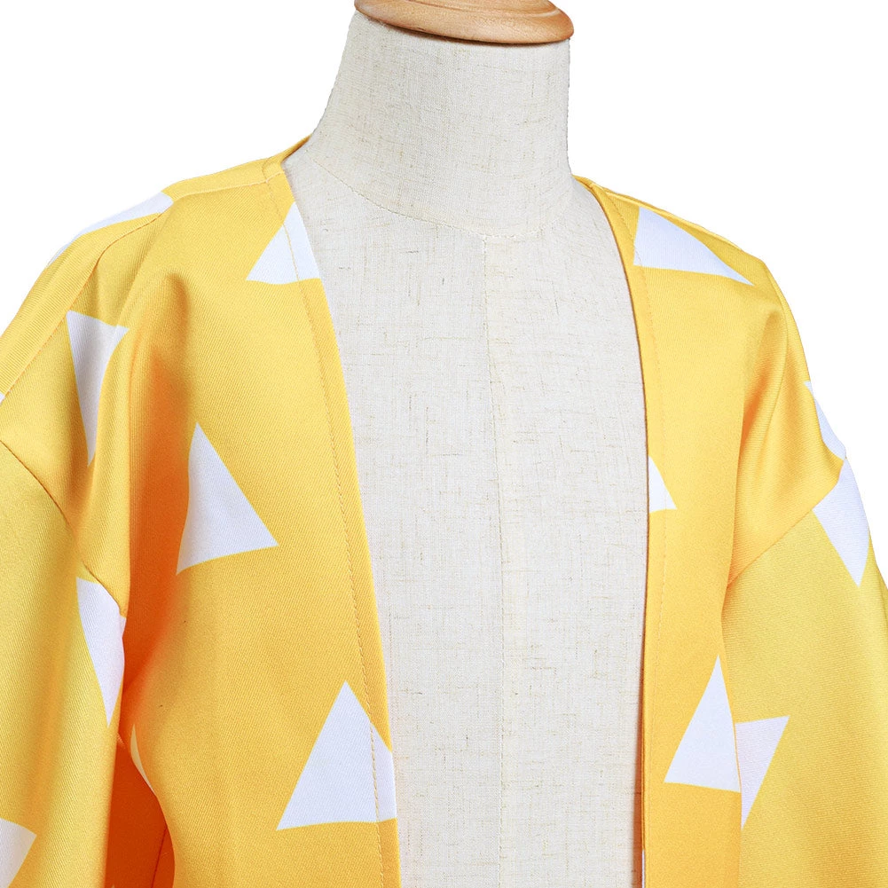 NewCosplay Demon Slayer: Kimetsu No Yaiba Agatsuma Zenitsu Kids Children Cosplay Costume 9 NewCosplay Demon Slayer: Kimetsu No Yaiba Agatsuma Zenitsu Kids Children Cosplay Costume