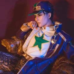 NewCosplay JoJo's Bizarre Adventure: Stone Ocean Kujo Jotaro Pants Coat Outfits Halloween Carnival Suit Cosplay Costume