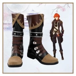 NewCosplay Genshin Impact Diluc Ragnvindr Boots Accessory Custom Made Cosplay Shoes New Arrivals