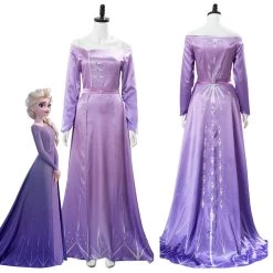 NewCosplay New Arrivals Frozen 2 Elsa Dress Nightgown Gown Pink Arendelle Bedroom Dress Purple Violet Cosplay Costume