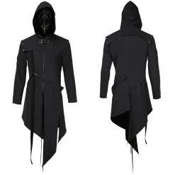 NewCosplay Plague Doctor Men Steampunk Gothic Hooded Jacket Coats Halloween Carnival Suit Cosplay Costume