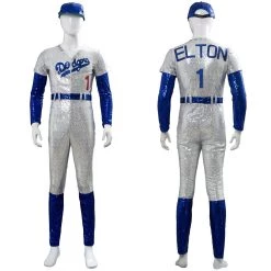 NewCosplay Rocketman Elton John Dodgers Baseball Uniform Cosplay Costume New Arrivals