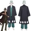 NewCosplay New Arrivals Anime Bleach Urahara Kisuke Coat Pants Hat Outfits Halloween Carnival Suit Cosplay Costume 2 NewCosplay New Arrivals Anime Bleach Urahara Kisuke Coat Pants Hat Outfits Halloween Carnival Suit Cosplay Costume