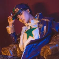 NewCosplay JoJo's Bizarre Adventure: Stone Ocean Kujo Jotaro Pants Coat Outfits Halloween Carnival Suit Cosplay Costume