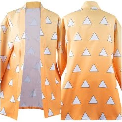 NewCosplay Demon Slayer Agatsuma Zenitsu Halloween Carnival Suit With Earrings Belt Cosplay Costume 16 NewCosplay Demon Slayer Agatsuma Zenitsu Halloween Carnival Suit With Earrings Belt Cosplay Costume