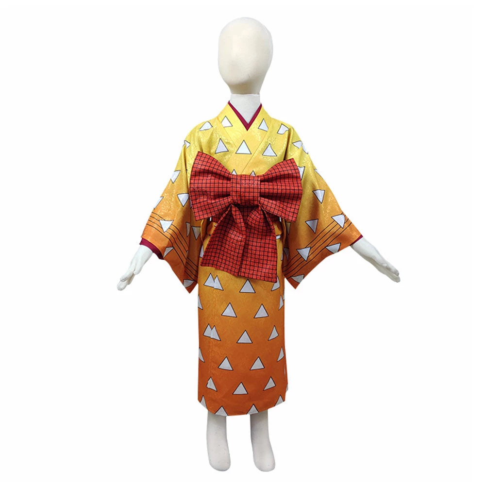 NewCosplay Demon Slayer Agatsuma Zenitsu Kids Kimono Outfits Halloween Carnival Costume Cosplay Costume 3 NewCosplay Demon Slayer Agatsuma Zenitsu Kids Kimono Outfits Halloween Carnival Costume Cosplay Costume