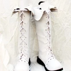 NewCosplay New Arrivals Classical White Boots Shoes Can Be Flipped Custom Made