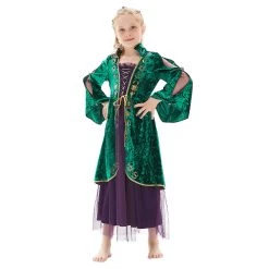 NewCosplay Hocus Pocus Winifred Sanderson Halloween Costumes For Girls Kids Children Cosplay Costume