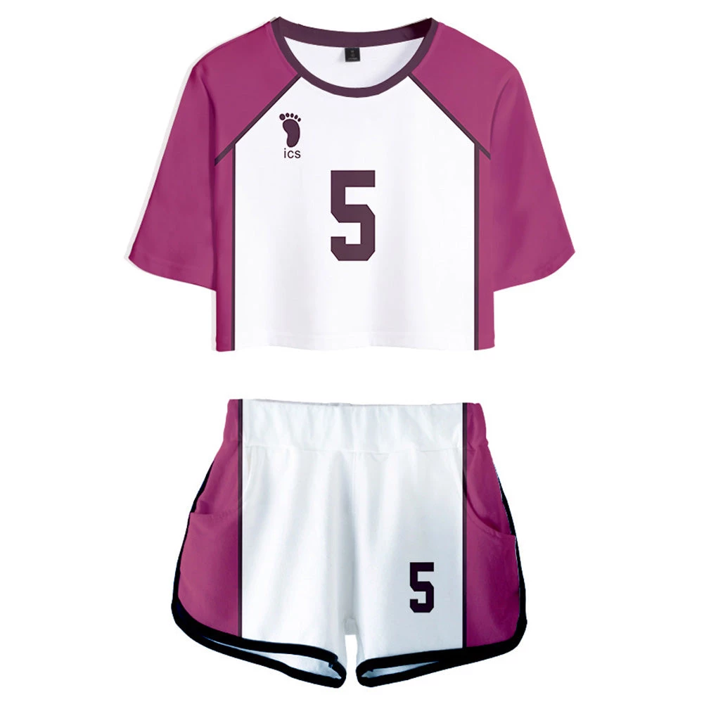NewCosplay Haikyuu Shiratorizawa School Cosplay Uniform Jersey Sportswear Top Shorts Set For Women 3 NewCosplay Haikyuu Shiratorizawa School Cosplay Uniform Jersey Sportswear Top Shorts Set For Women