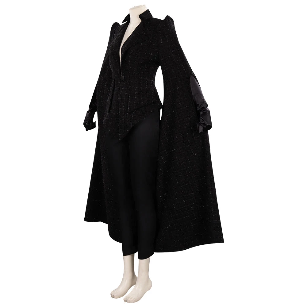 NewCosplay Cruella Black Coat Outfits Halloween Carnival Suit Cosplay Costume 5 NewCosplay Cruella Black Coat Outfits Halloween Carnival Suit Cosplay Costume