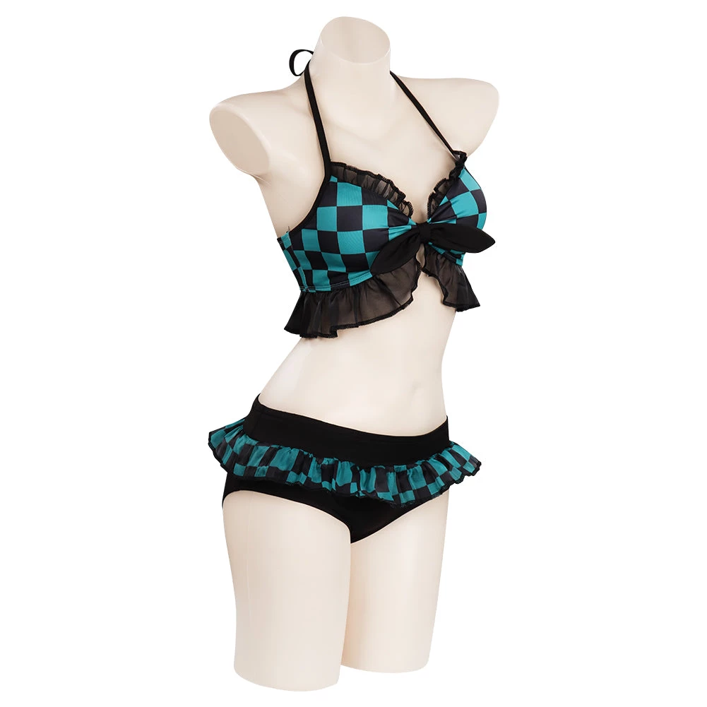 NewCosplay Anime Demon Slayer Kamado Tanjirou Swimwear Outfits Halloween Carnival Suit Cosplay Costume 7 NewCosplay Anime Demon Slayer Kamado Tanjirou Swimwear Outfits Halloween Carnival Suit Cosplay Costume