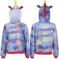 NewCosplay New Arrivals The Lovebirds Leilani Unicorn Hoodie Zipper Zip Up Jacket Coat Cosplay Costume