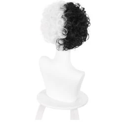 NewCosplay Cruella De Vil Cruella Heat Resistant Synthetic Hair Carnival Halloween Party Props Cosplay Wig