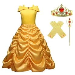NewCosplay Beauty And The Beast Belle Outfits Halloween Carnival Suit Cosplay Costume For Kids Children New Arrivals