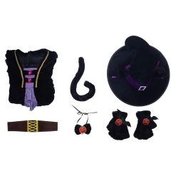 NewCosplay Cat Witch Kids Children Girls Dress Outfit Halloween Carnival Suit Cosplay Costume New Arrivals