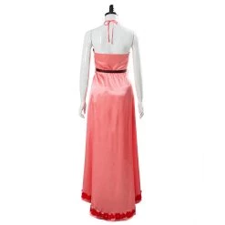 NewCosplay Final Fantasy VII:7 Remake Aerith Wall Market The Honeybee Inn Peach Pink Long Gown Halter Dress Cosplay Costume New Arrivals