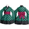 NewCosplay Demon Slayer Kamado Tanjirou Kimono Lolita Dress Outfit Cosplay Costume New Arrivals