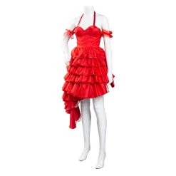 NewCosplay Suicide Squad(2021) Harley Quinn Red Dress Halloween Carnival Suit Cosplay Costume New Arrivals