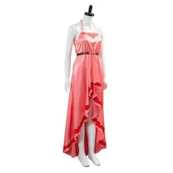 NewCosplay Final Fantasy VII:7 Remake Aerith Wall Market The Honeybee Inn Peach Pink Long Gown Halter Dress Cosplay Costume New Arrivals