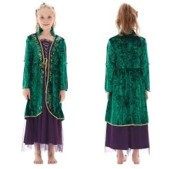 NewCosplay Hocus Pocus Winifred Sanderson Halloween Costumes For Girls Kids Children Cosplay Costume