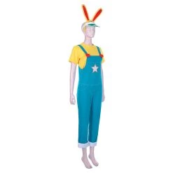 NewCosplay New Arrivals Animal Crossing: New Horizons-Zipper T. Bunny Men T-shirt Overalls Outfits Halloween Carnival Costume Cosplay Costume