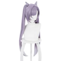 NewCosplay Game Genshin Impact Keqing Heat Resistant Synthetic Hair Carnival Halloween Party Props Cosplay Wig