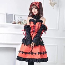 NewCosplay DATE A LIVE Tokisaki Kurumi Gothic Lolita Girl Princess Outfits Halloween Carnival Cosplay Costume New Arrivals