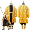 NewCosplay Demon Slayer: Kimetsu No Yaiba Agatsuma Zenitsu Cosplay Costume For Kids Children 2 NewCosplay Demon Slayer: Kimetsu No Yaiba Agatsuma Zenitsu Cosplay Costume For Kids Children