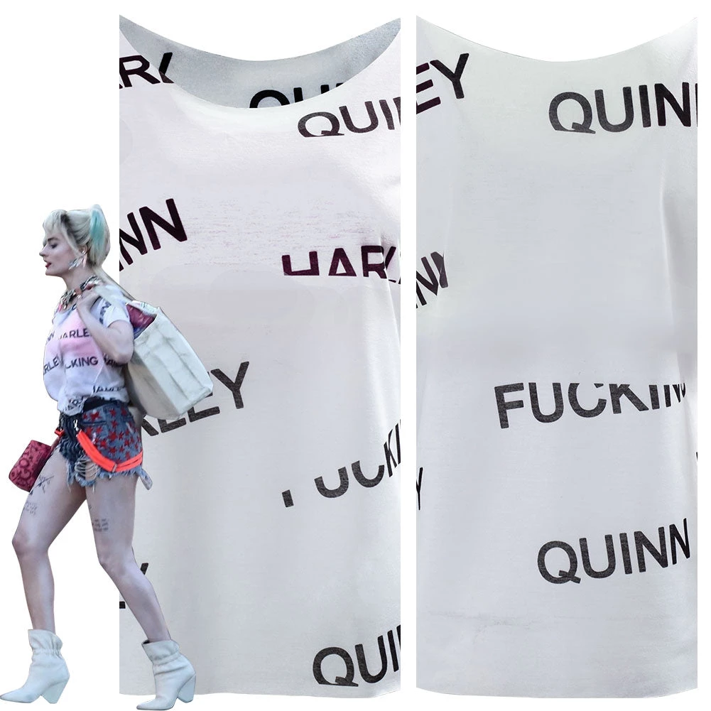NewCosplay Birds Of Prey Harley Quinn Top Women Summer T-shirt Cosplay Costume New Arrivals 4 NewCosplay Birds Of Prey Harley Quinn Top Women Summer T-shirt Cosplay Costume New Arrivals