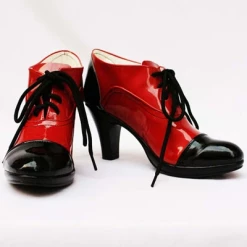 NewCosplay New Arrivals Black Butler Grell Cosplay Shoes Boots Black And Red