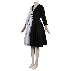 NewCosplay Cruella Dress Outfits Halloween Carnival Suit Cosplay Costume