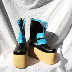 NewCosplay New Arrivals Punk Heavy-Bottomed Blue And Black Boots