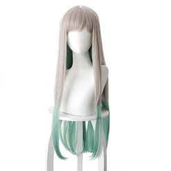 NewCosplay Jibaku Shounen Hanako-kun Yashiro Nene Silver Gray Gradient Green Long Hair Cosplay Wig
