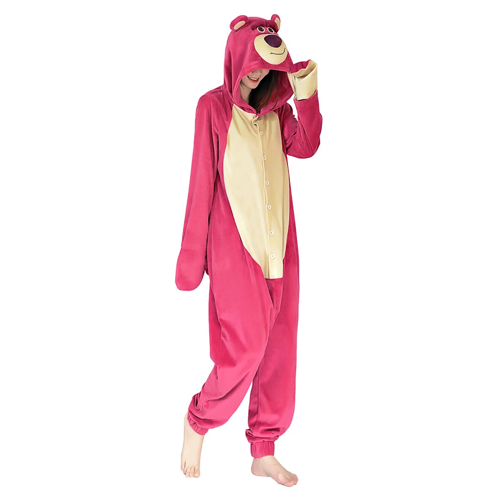 NewCosplay New Arrivals Toy Story 3 Lotso Strawberry Bear Pajama Sleepwear Christmas Halloween Cosplay Costume 7 NewCosplay New Arrivals Toy Story 3 Lotso Strawberry Bear Pajama Sleepwear Christmas Halloween Cosplay Costume