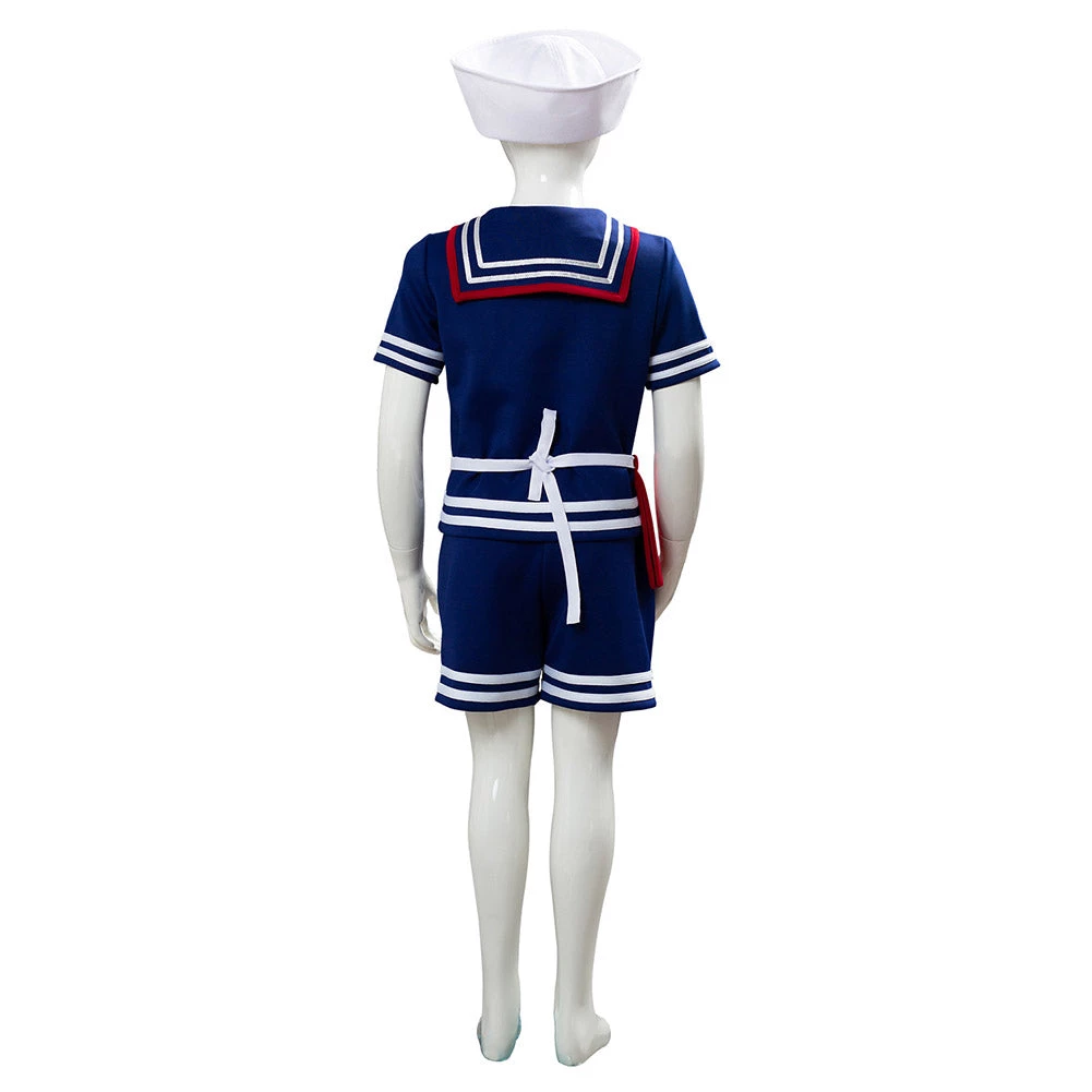 NewCosplay Stranger Things 3 Scoops Ahoy Steve Harrington Kids Children Uniform Cosplay Costume TV 5 NewCosplay Stranger Things 3 Scoops Ahoy Steve Harrington Kids Children Uniform Cosplay Costume TV