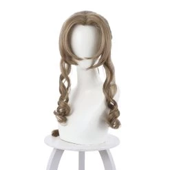 NewCosplay Final Fantasy VII Remake Aerith Aeris Gainsborough Dark Brown Long Wig Cosplay Wig