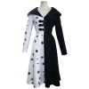 NewCosplay Cruella Black White Dress Outfits Halloween Carnival Suit Cosplay Costume New Arrivals