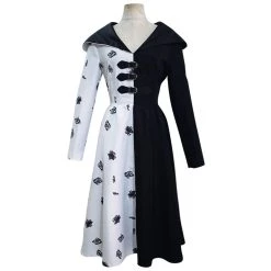 NewCosplay Cruella Black White Dress Outfits Halloween Carnival Suit Cosplay Costume New Arrivals