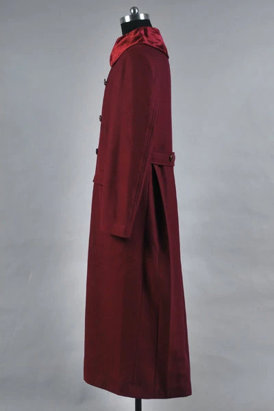 NewCosplay Doctor Who 4th Doctor Plum Red Long Trench Wool Coat Costume 6 NewCosplay Doctor Who 4th Doctor Plum Red Long Trench Wool Coat Costume