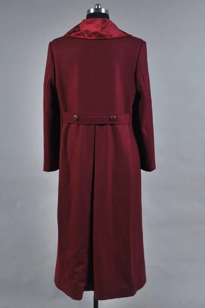 NewCosplay Doctor Who 4th Doctor Plum Red Long Trench Wool Coat Costume 7 NewCosplay Doctor Who 4th Doctor Plum Red Long Trench Wool Coat Costume
