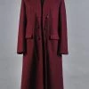 NewCosplay Doctor Who 4th Doctor Plum Red Long Trench Wool Coat Costume