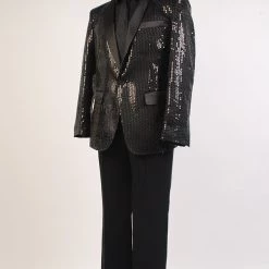 NewCosplay Daft Punk Sparking Black Sequin Performance Outfits Robot Cosplay Costume Black Version