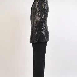 NewCosplay Daft Punk Sparking Black Sequin Performance Outfits Robot Cosplay Costume Black Version