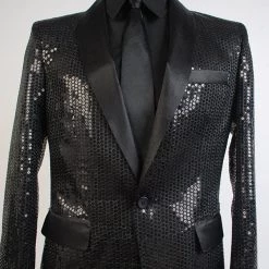 NewCosplay Daft Punk Sparking Black Sequin Performance Outfits Robot Cosplay Costume Black Version